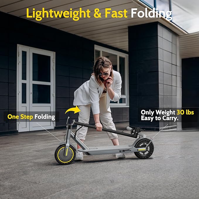 NAVIC Electric Scooter with Dual Suspension/Braking, 350W/500W Motor, 19/22 Mph,Max 22/25/27/49Miles Range, Foldable E Scooter for Adults with App