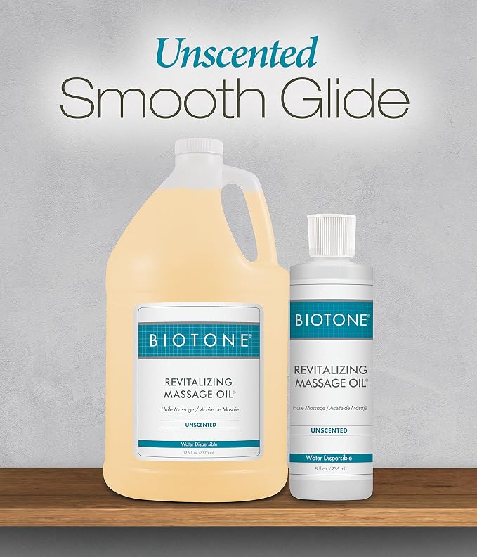 Biotone Revitalizing Massage Oil Unscented, 128 Ounces (1 Gallon)