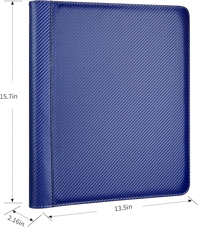 GERMUN Toploader Binder, Holds 288 Toploaders, 9 Pocket Top Loader Binders with Sleeves for 3 x 4'' Toploaders, Double-Sided Pocket Top Loader Storage Binder, Trading Card Binder - Carbon Blue