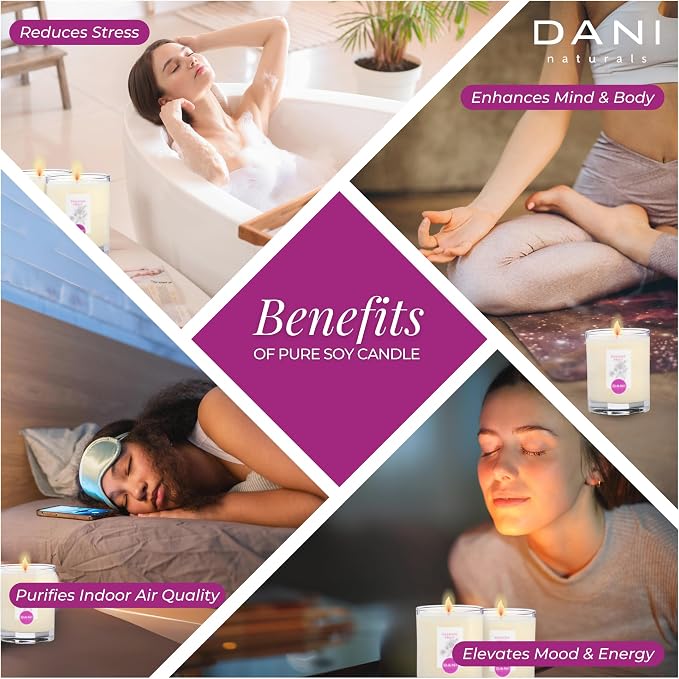 DANI Naturals Passion Fruit 100% Soy Wax Candle, Non-Toxic, 7.5oz | Vegan,soy wax candle,Clean-burning with organic cotton wick,Bright tropical passion fruit scent,Made in USA