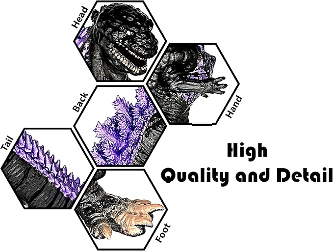 TwCare Legendary Shin Dinosaur, Movie Series Movable Joints Dino Dragon Action Figures Soft Vinyl, Carry Bag