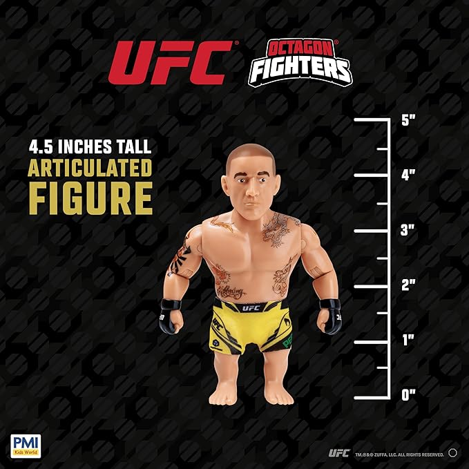 UFC 4.5-Inch Articulated Action Figure – Alex Pereira with Accessories | Official UFC Collectible by PMI | 1 Pack Window Box | 4 Fighters to Collect