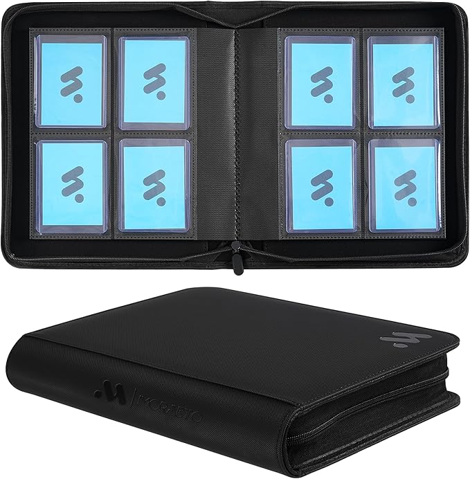 Top Loader Binder, Holds 128 Top Loaders,4 Pocket Top Loader Binders for 3" x 4" Rigid Cards,Card Album Folder for Hard Plastic Top Loaders