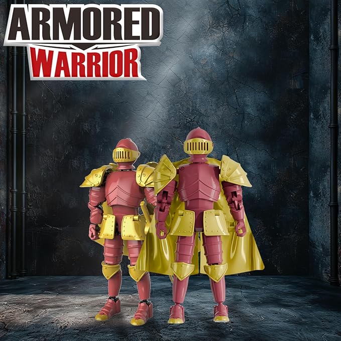 T13 Medieval Knight Action Figure, Knight Action Figures Assembly Required Knight Armor Action Figure Multi-Jointed Movable Medieval Action Figures Medieval Knight T13 Figure for Kids & Adults(Red)
