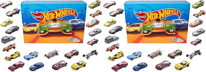 Hot Wheels Toy Cars & Trucks 40-Pack, Set of 20 1:64 Scale Vehicles for Play or Display, Instant Collection (Styles May Vary) (Amazon Exclusive)