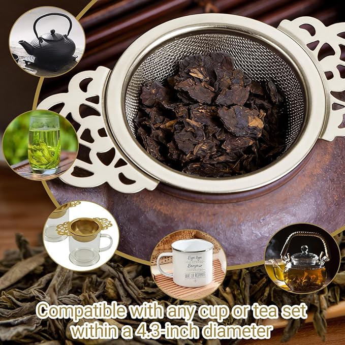 2 Pack Tea Strainer Bowl,Stainless Steel Small Tea Strainers Fine Mesh Loose Tea Infusers,Ideal Tea Filter for 2.5-4 Inch Cup Mouth/Tea Lovers(Silver)