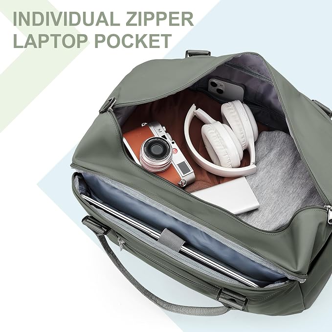 Travel Duffel Bag, Carry On Overnight Weekender Bags for Women | Travel Bag with Wet Pocket & Trolley Sleeve, For Spirit Airlines 18x14x8 Personal Item Bag
