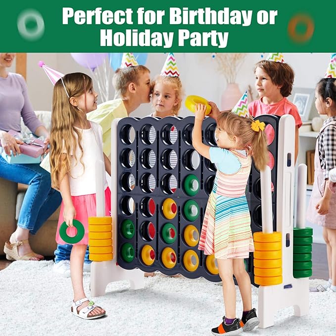 Costzon Giant 4-in-A-Row, Jumbo 4-to-Score Giant Games for Kids & Adults, Indoor Outdoor Party Family Connect Plastic Game, 4 Feet Wide by 3.5 Feet Tall with Carrying Bag