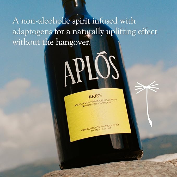Aplós ARISE Non-Alcoholic Adaptogen-Infused Beverage, Tequila Style Alternative, Formulated to Elevate Mood, (750ml)