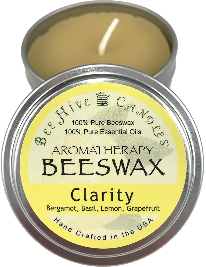 Bee Hive Candles Aromatherapy Beeswax Travel Tin (Clarity, 6oz)