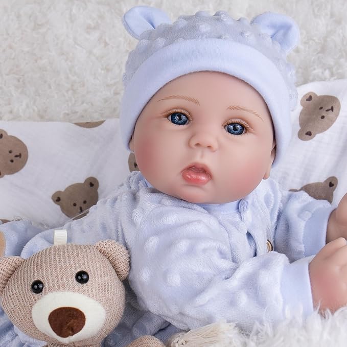 Milidool Lifelike Reborn Baby Dolls Boy- 18-Inch Soft Body Realistic-Newborn Real Life Baby Dolls for Kids Age 3+