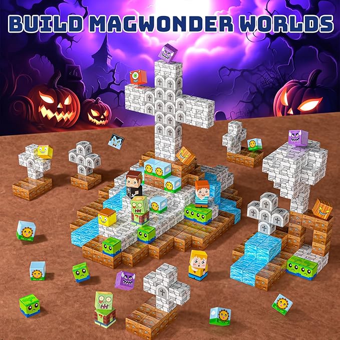 Upgraded Magnetic Blocks, 150Pcs Magnetic Building Blocks for Kids, Stacking Mine Block, Montessori Sensory Constructions Toys for Boys Girls Age 3 4 5 6 7 8 9 10 Christmas Birthday Easter Gifts