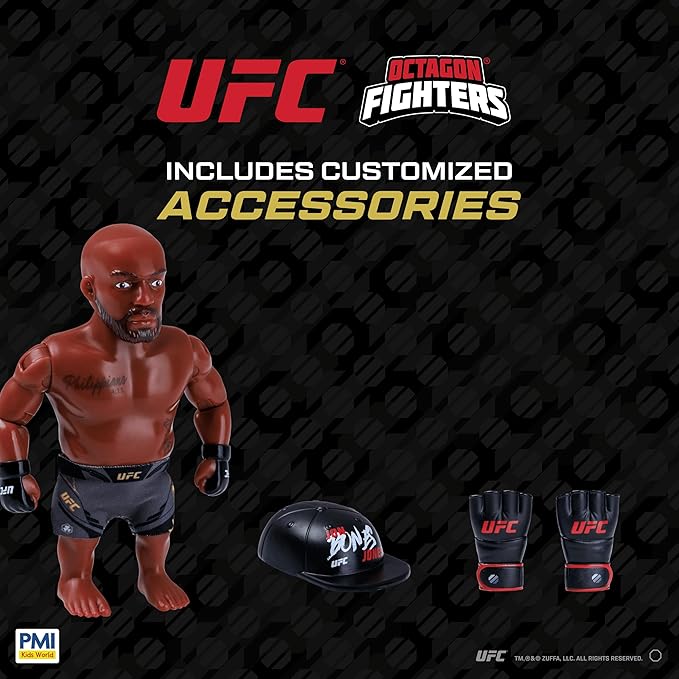UFC 4.5-Inch Articulated Action Figure – Jon Jones with Accessories | Official UFC Collectible by PMI | 1 Pack Window Box | 4 Fighters to Collect