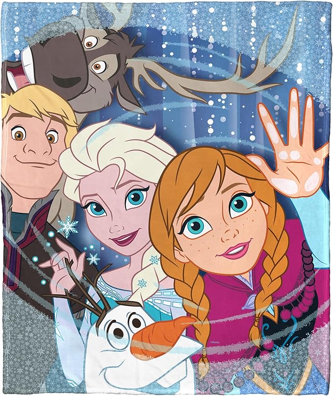 Northwest Disney 100 Silk Touch Throw Blanket, 50" x 60", Frozen Family