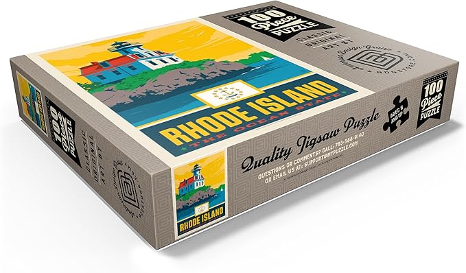 MyPuzzle Rhode Island: The Ocean State - Premium 100 Piece Jigsaw Puzzle for Adults