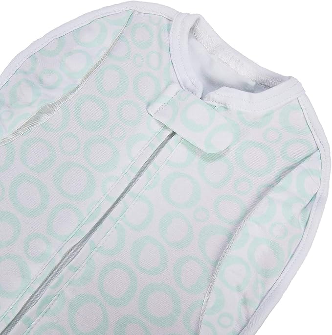 Woombie Convertible Unvented Nursery Swaddling Blankets, Mint O's, 5-13 Pounds