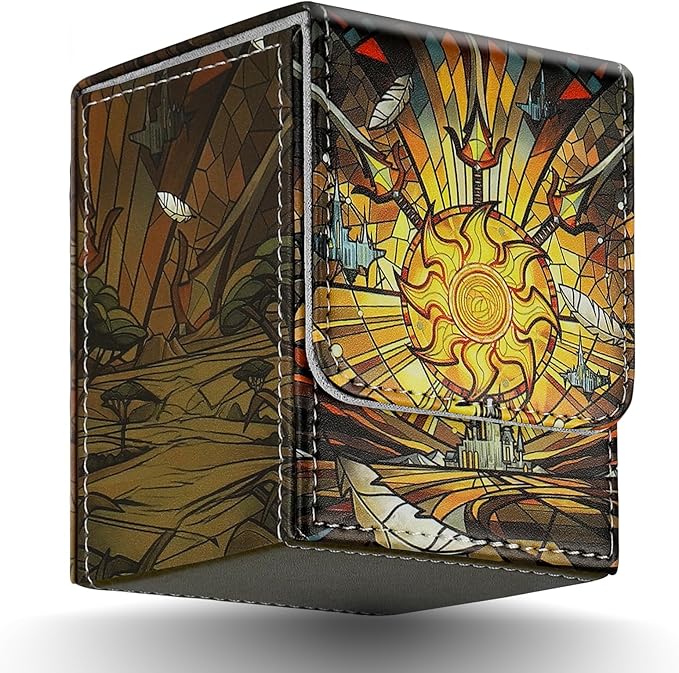 Card Deck Box for MTG Card Storage Box Holds 100 Plus Single Sleeved Cards with Trading Cards Games TCG Yugioh etc. (5 Pack)
