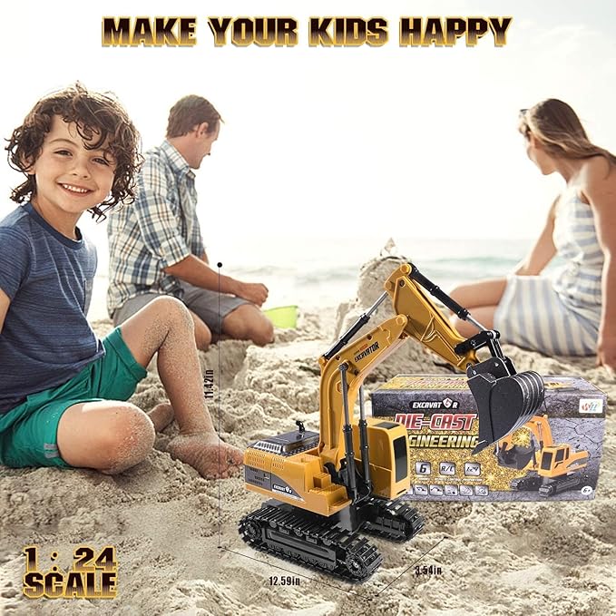 Remote Control Excavator,Toy Digger Remote Control Digger Excavator Toys,Engineering Sand Digger Construction Vehicle Toy RC Excavator Toy Cars for Kids