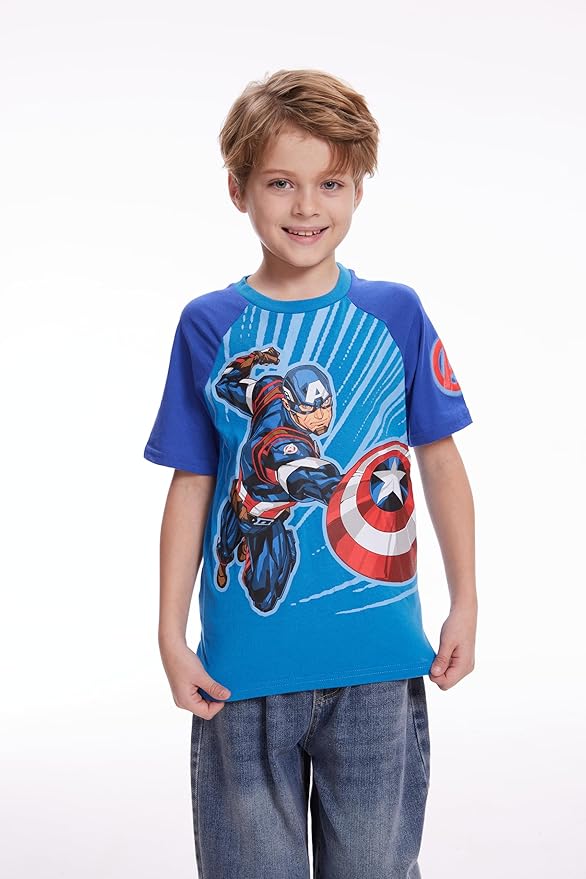 Marvel Boys' Marvel Avengers Boy's 4-Pack Superhero Short Sleeve Tee Shirt Set