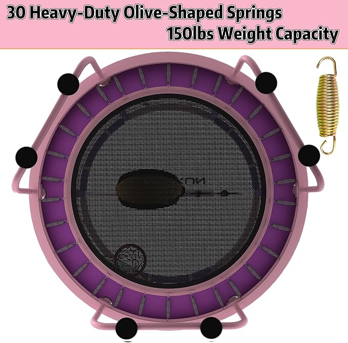 60" Trampoline for Kids, 5ft Toddler Mini 6-in-1 Trampoline Indoor Outdoor with Swing, Basketball Hoop, Dart Board, Rings, Christmas Toys Birthday Gifts for Girls Boys