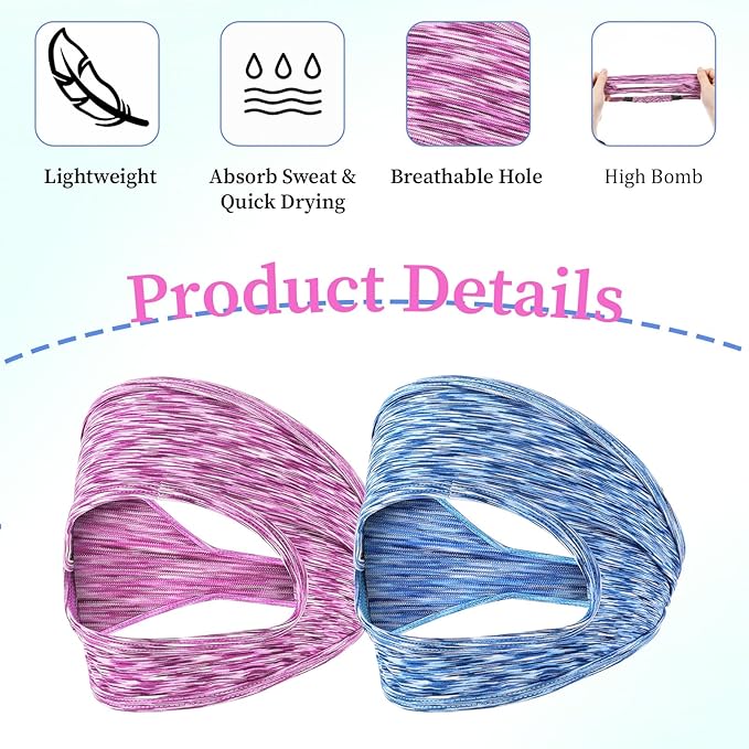 2 Pack VR Eye Mask, Adjustable Breathable VR Sweat Band Comfortable and Sweat-Resistant Eye Face Cover for Meta/Oculus Quest 2/3/3S/Pro Most VR Devices and Any Head Size