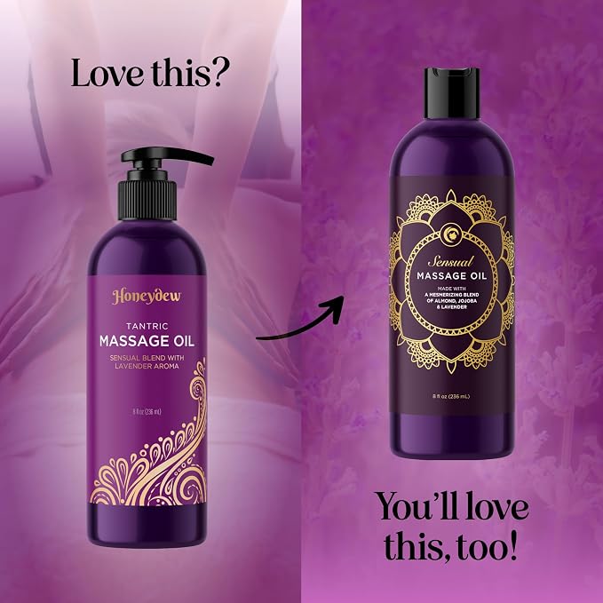 Lavender Massage Oil for Couples Relaxation - Non Greasy Non Staining Irresistibly Silky Full Body Massage Oil for Massage Therapy with Lavender Essential Oil - Therapeutic Grade Non GMO and Vegan