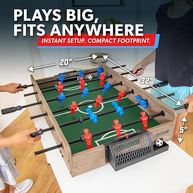 GoSports 32 Inch Tabletop Foosball Game Set - Oak or Black | Tabletop, Foosball, Oak, Black