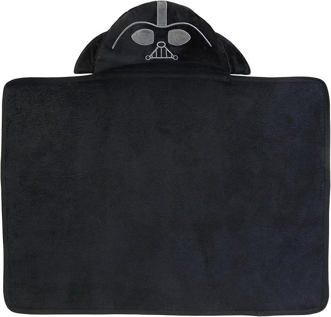 Lambs & Ivy Star Wars Darth Vader Black Luxury Cotton Hooded Baby Bath Towel