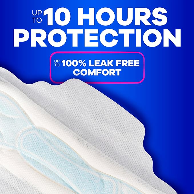 Always Maxi Feminine Pads with Wings for Women, Size 2, Long Super Absorbency, Unscented, 192 Count (6 Packs of 32)