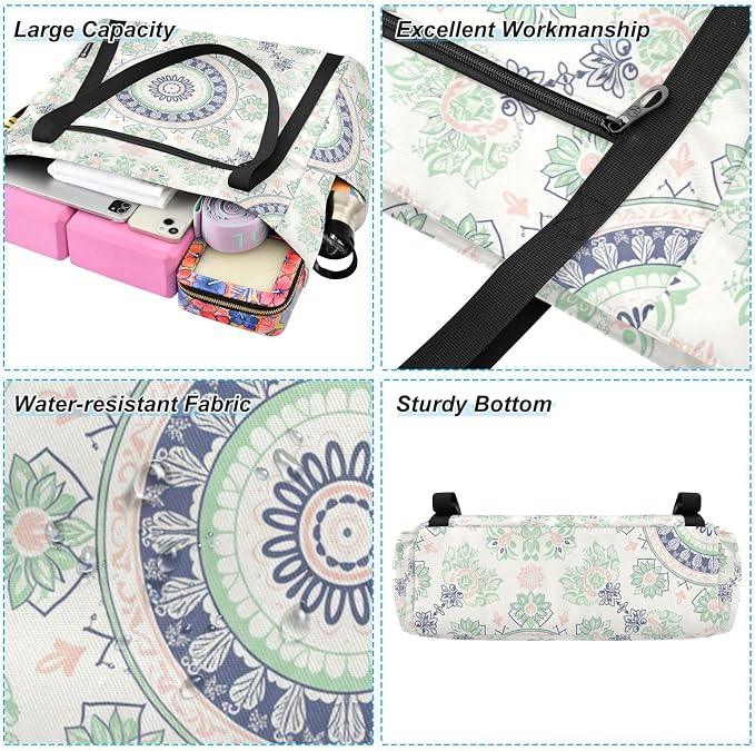MCHIVER Yoga Bag for Women Men Large Yoga Mat Bag with Adjustable Strap Workout Bags Totes for Pilates Yoga Travel