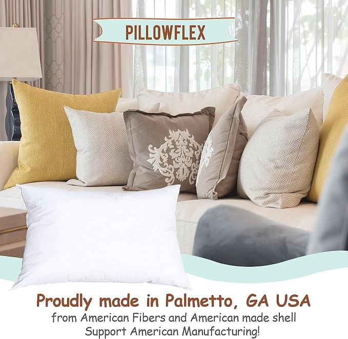Pillowflex Synthetic Down Pillow Insert 12x22 in - Karate Chop Pillow | Small Rectangle Sham Form, Plush Polyester Cotton Blend, Cloud-Like Comfort, Clump-Resistant Fill, Smooth Elegant Finish