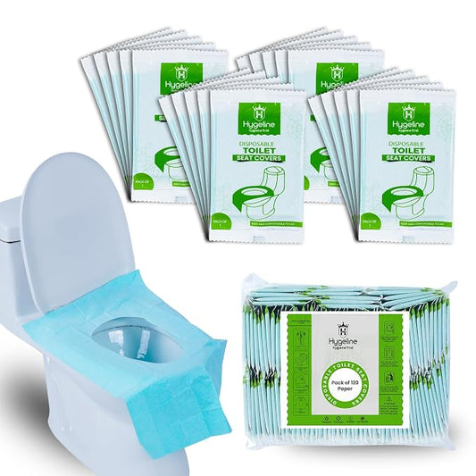 Pack 120 X-Large Disposable Toilet Seat Covers PE Material | Travel Toilet Seat Covers for Adults and Potty Training, Premium Toilet Seat Liners for Public Restrooms