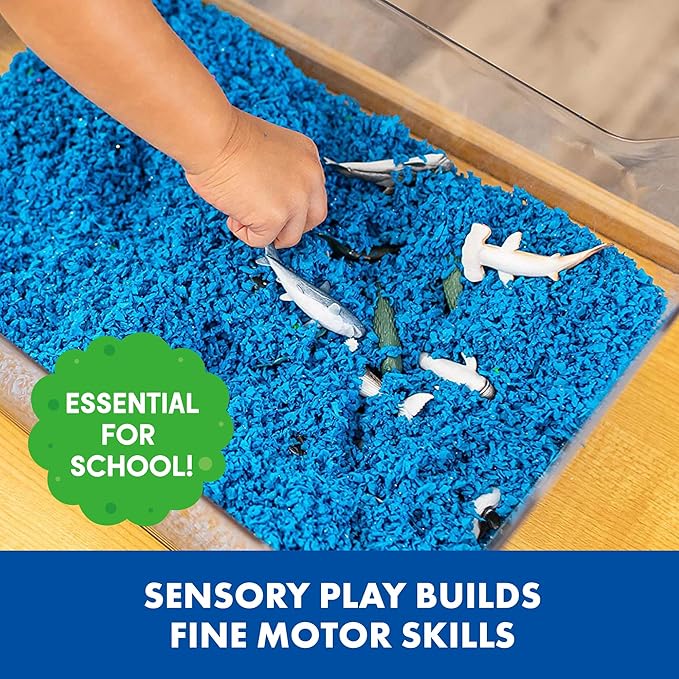 Educational Insights Pluffle® 2-Pack Red & Blue - Sensory Bin Foam Set, No Mess Alternative to Sand Toys & Slime for Toddlers, Fun Sensory Table Filler for Home or Classroom, Gift for Kids Ages 3+