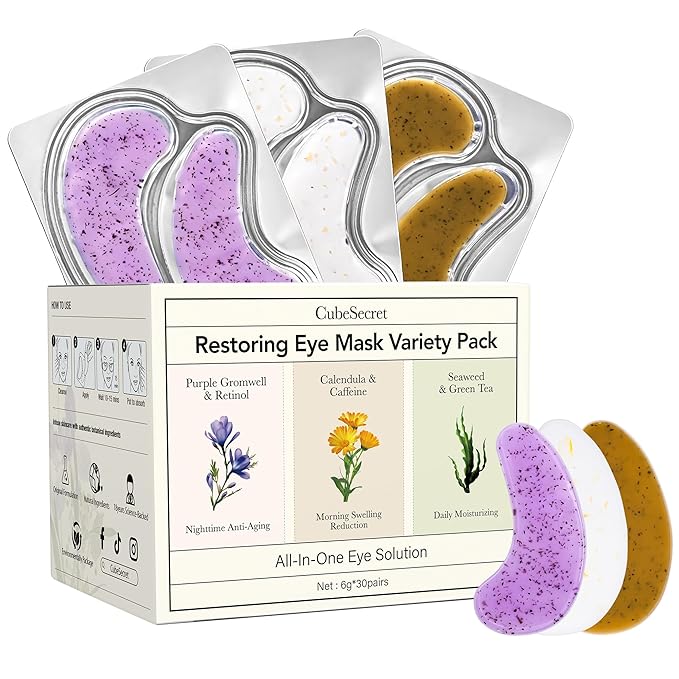 Under Eye Patches For Puffy Eyes and Dark Circles, Soothing Hydrating Eye Mask with Calendula, Green Tea, Retinol, Undereye Bags Skin Care - Mothers Day Gifts for Mom (30 Pairs)