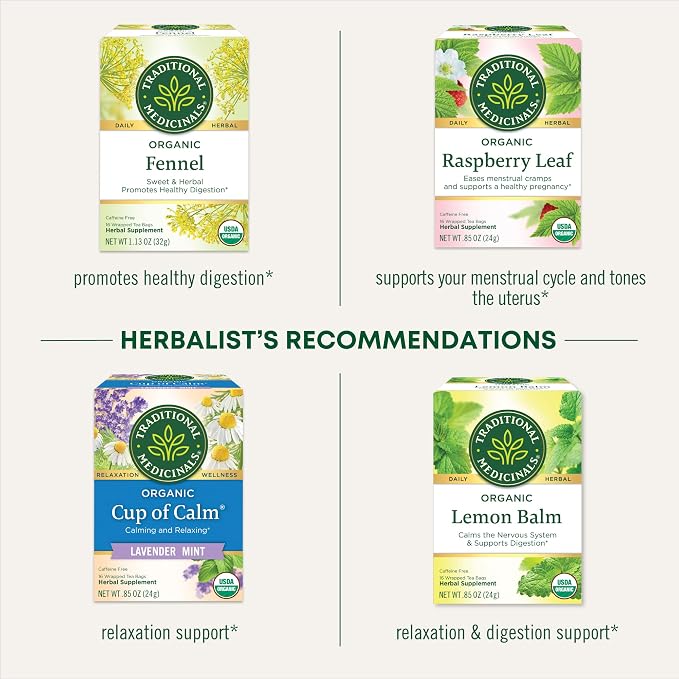 Traditional Medicinals Organic, Mother's Milk Tea - Supports Breastfeeding & Lactation with Fennel and Fenugreek - Kosher, Non-GMO, Caffeine-Free, Compostable - 16 Tea Bags (Pack of 2)