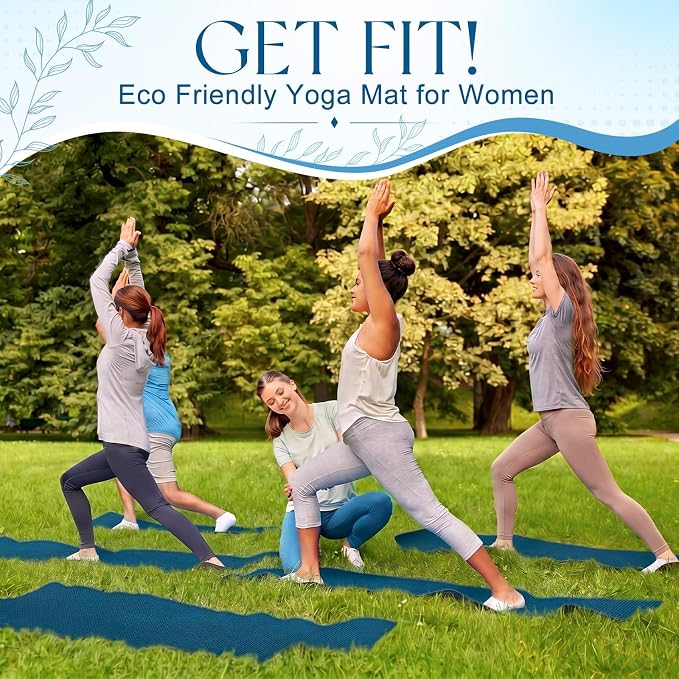 3 mm Thin Yoga Mats Bulk, Lightweight PVC Exercise Mats Non Slip Workout Fitness Pads for Yoga Pilates Stretching Classes Gym Home Studio, Easy to Clean
