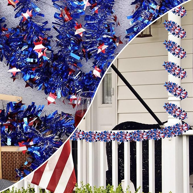 6 Sets Bike Decorations for 4th of July American Flag and Patriotic Bicycle Handle Bar Ribbon Streamer Bike Accessories for Kids July 4 Independence Day Red White and Blue