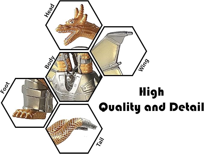 TwCare Godzilla vs. Mecha King Ghidorah, 2021 Movie Series Movable Joints King of The Monsters Action Figures Birthday Kid Gift, Carry Bag