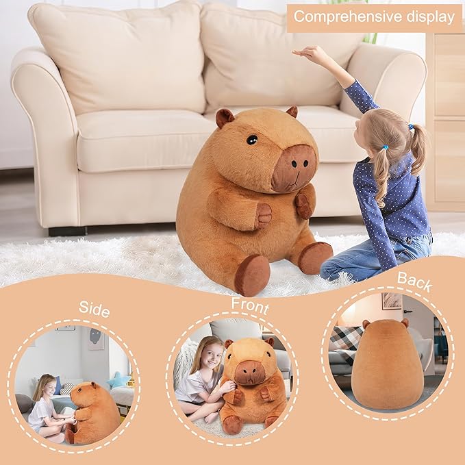 Giant Capybara Stuffed Animal, Big Jumbo 23.6” Soft Plush, Large Gifts for Kids Home Sofa Birthday Decorations (Capybara)
