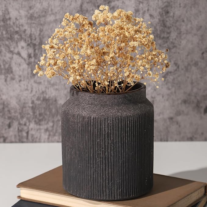 Farmhouse Vase for Home Decor, Vintage Rustic Terracotta Flower Vase Suitable for Home Decor, Living Room, Shelf, Dining Table. 4.4IN*5.1IN ZSHLXM
