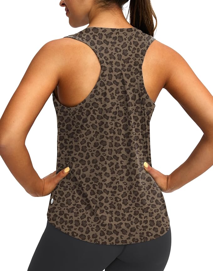Women's Workout Tops Racerback Athletic Tank Tops Sleeveless Loose Fit Yoga Running Gym Shirts for Women