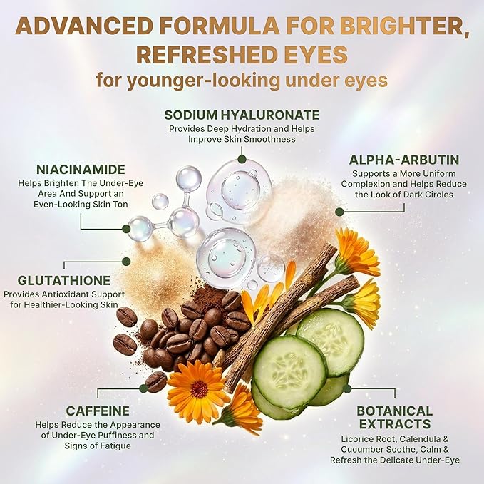 19/90 Brightening Eye Patches - Anti-Aging & Hydrating Eye Pads for Puffiness, Dark Circles Treatment - (Alpha-Arbutin, Glutathione, Niacinamide) - Gold Eye Patches 15 Pairs, Vegan, Cruelty-Free