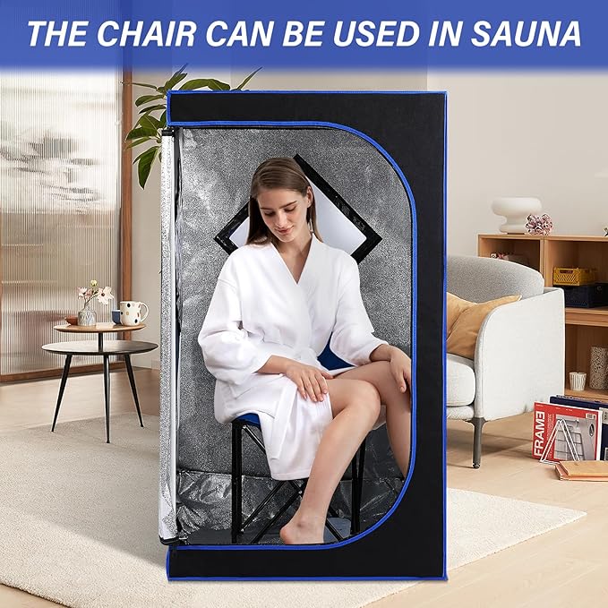 ZONEMEL Portable Fast Folding Chair, Ideal for Sauna, Fishing, Lightweight Compact Backpack Chairs, Grey