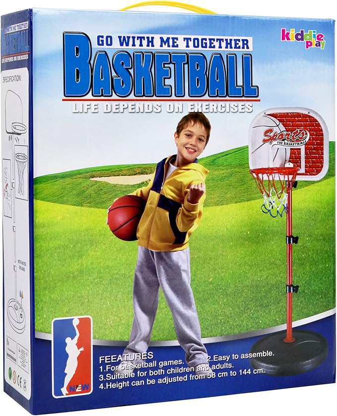 Basketball Hoop for Kids Toy Set with 3 Balls | Adjustable Height Stand 2-4 ft | Indoor & Outdoor Play for Toddler Boy & Girl