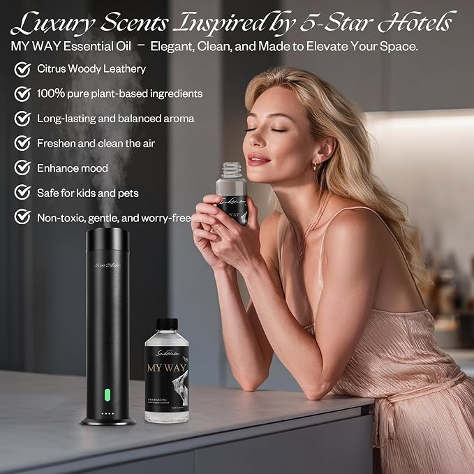 My Way Diffuser Oil - Hotel Diffuser Oil Inspired by Luxury 5-Star Hotel - Woody Notes - Comforting Cedar, Cypress, Lemon - Fragrance Oil Fits Any Diffuser, 500mL