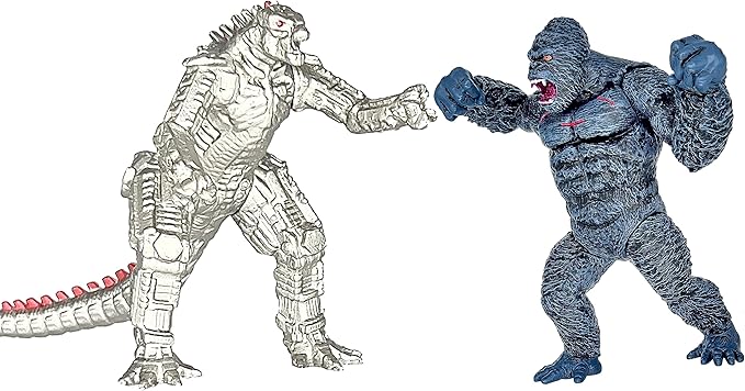 TwCare Exclusive Set of 6 Godzilla vs Kong Toys Movable Joint Action Figures, King of The Monster Dinosaur Ghidorah Skull Crawler Mecha Mechagodzilla Cake Toppers Pack