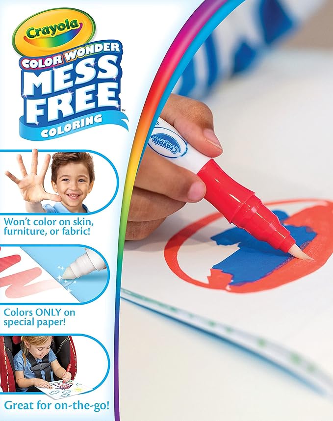 Crayola Color Wonder Paintbrush Pens & Paper, Mess Free Coloring for Toddlers, Painting Set, Toddler Arts & Crafts, Kids Gift