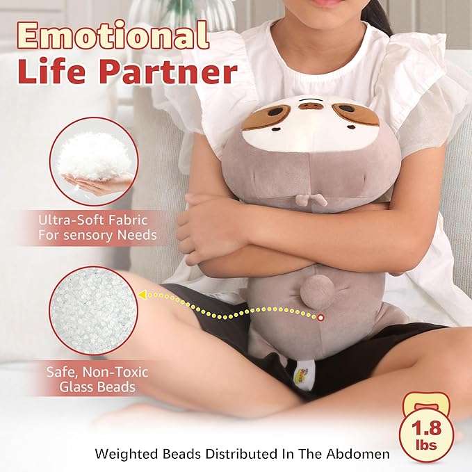 Onsoyours Original Weighted Sloth Plush, Cute Hugging Sloth Weighted Stuffed Animal, Soft Collectible Plushies Pillow Toy Gift for Kids & Adults (9.8" 1.0Lbs)