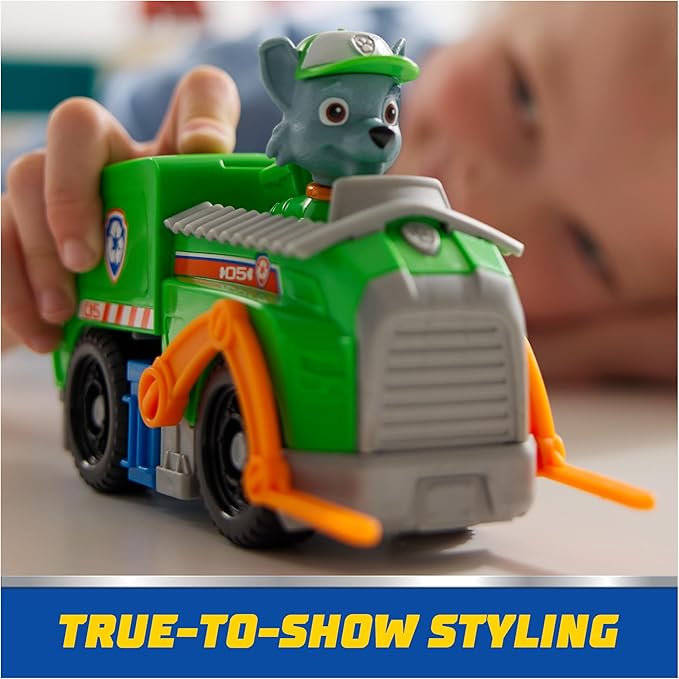 Paw Patrol, Rocky’s Recycle Truck, Toy Vehicle with Collectible Action Figure, Sustainably Minded Kids Toys for Boys & Girls Ages 3 and Up
