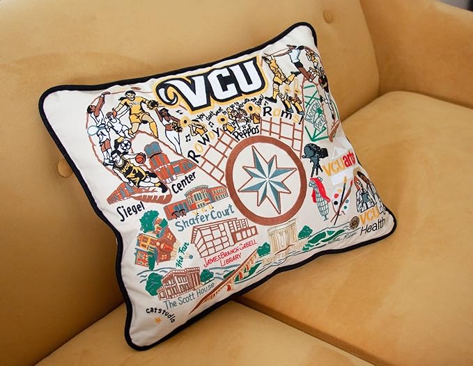 Catstudio Virginia Commonwealth University (VCU) Collegiate Embroidered Decorative Throw Pillow